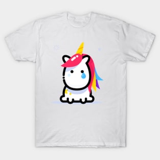 sad cute unicorn tears T-Shirt